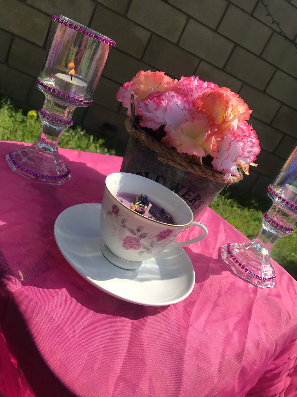 Wax and Oils Soy Wax Aromatherapy Scented Candles (Angelic Rose) 7.94 Ounces. Single Teacup Candle
